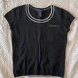 Lands End Chase Bank black sweater. Size XXS